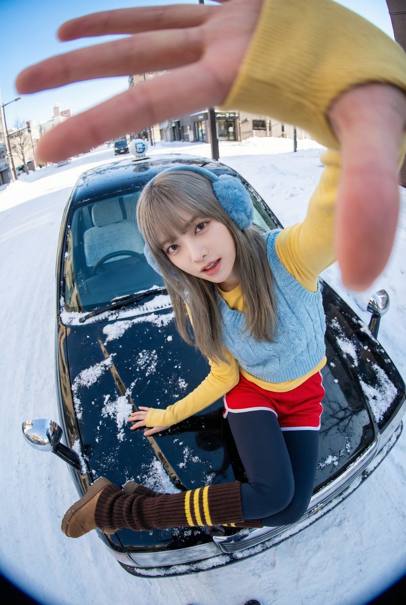 Snow Taxi Fisheye Fashion