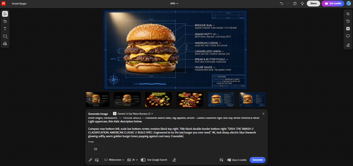 Smash Burger Blueprint Art