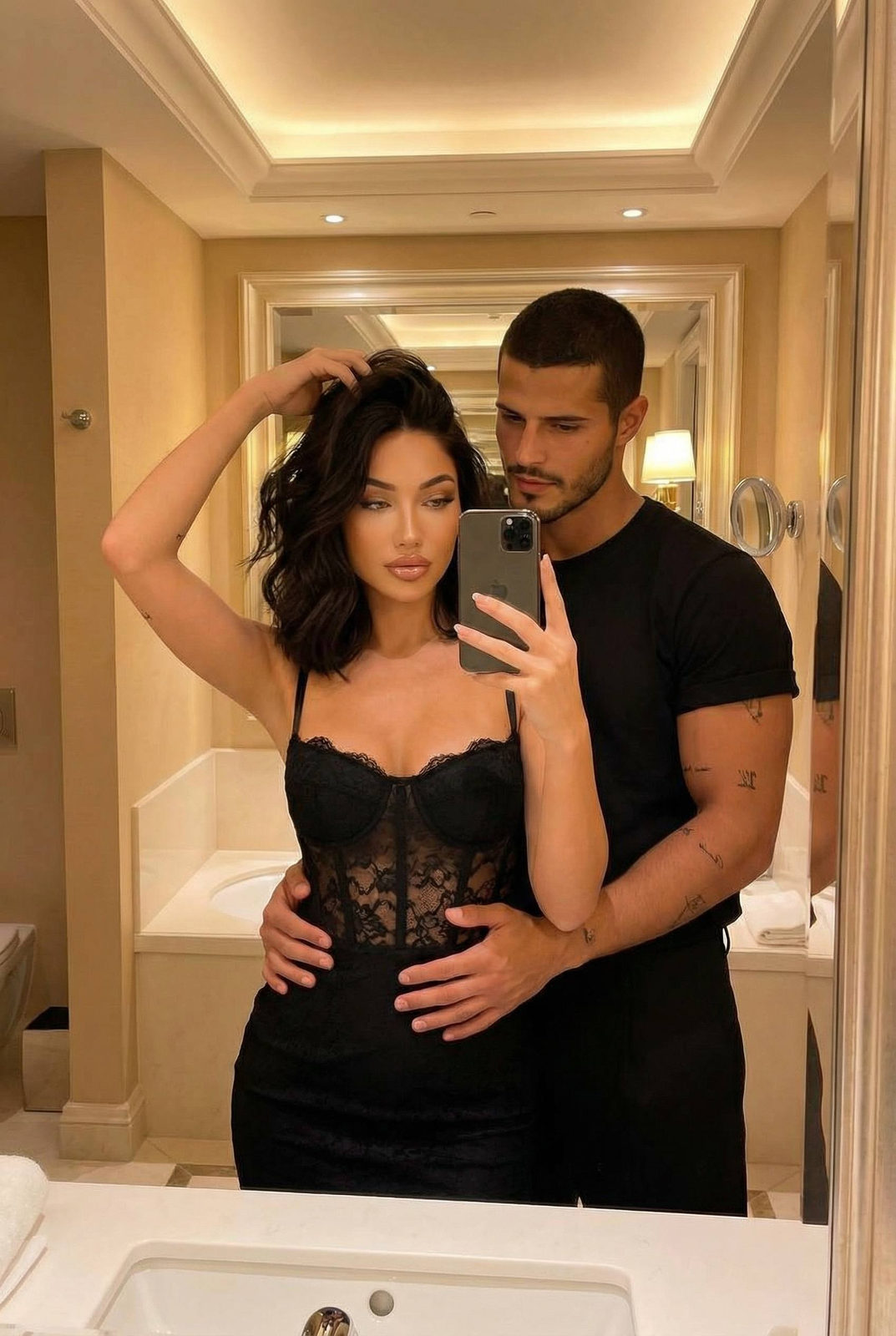 Intimate Couple Mirror Selfie