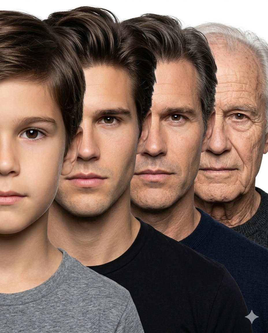 Male Age Progression Portrait Sequence