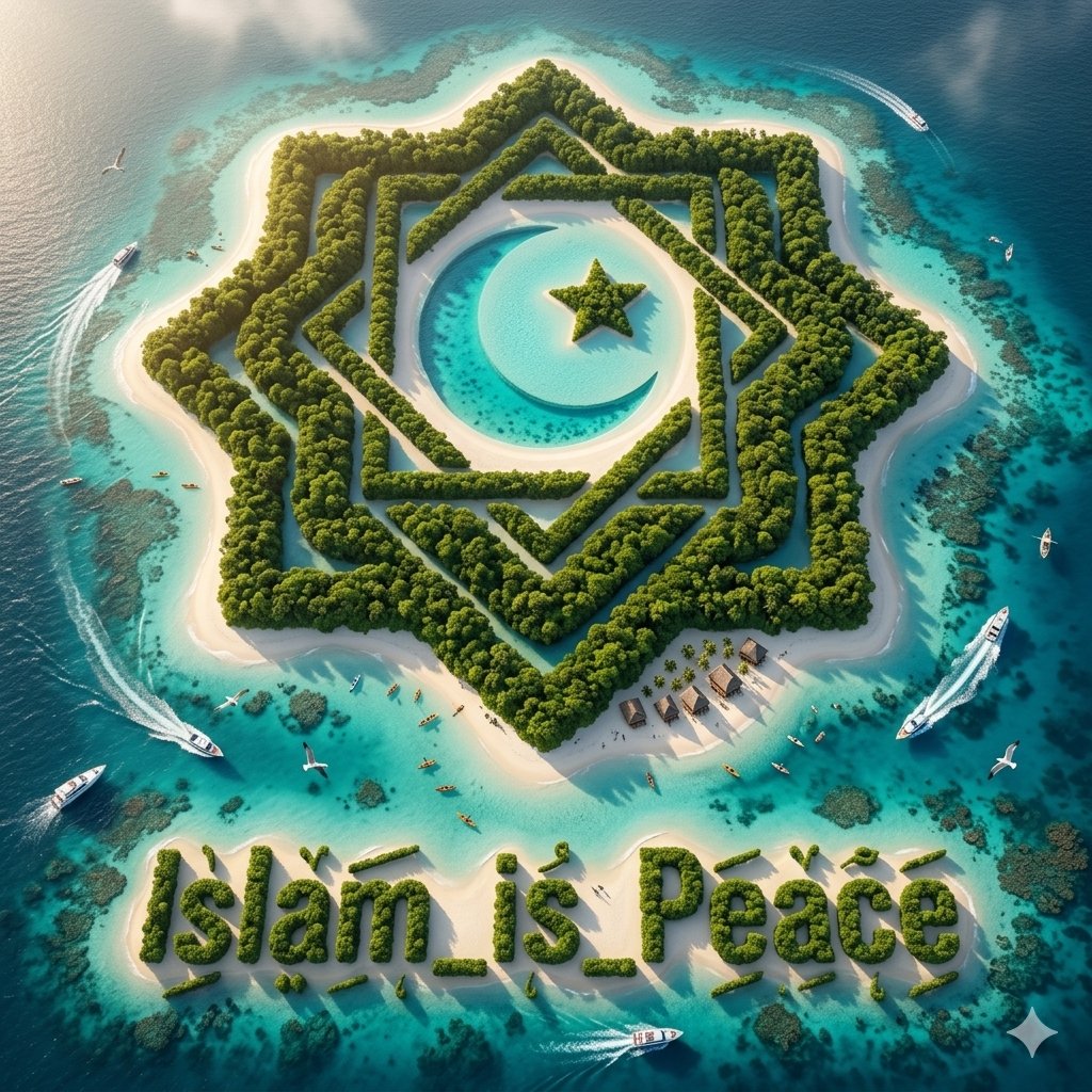 Tropical Tree Logo Island Aerial View