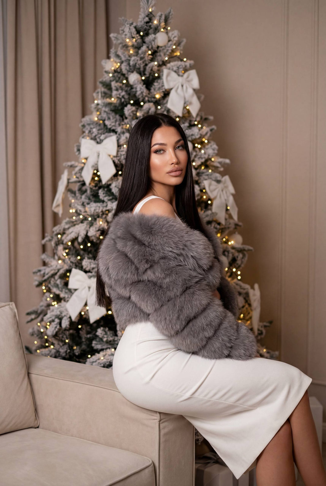 Elegant Holiday Portrait in Warm Light