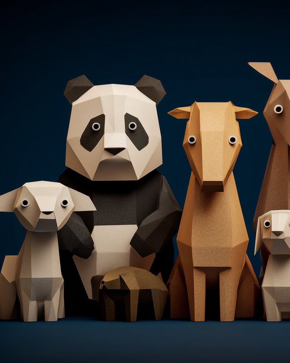 Minimalist Low-Poly Origami Animal Studio