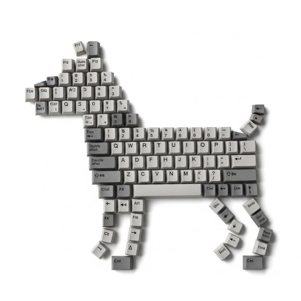 Keyboard Keycaps Form Dog Silhouette