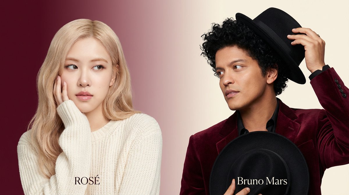 ROSÉ and Bruno Mars Elegant Diptych