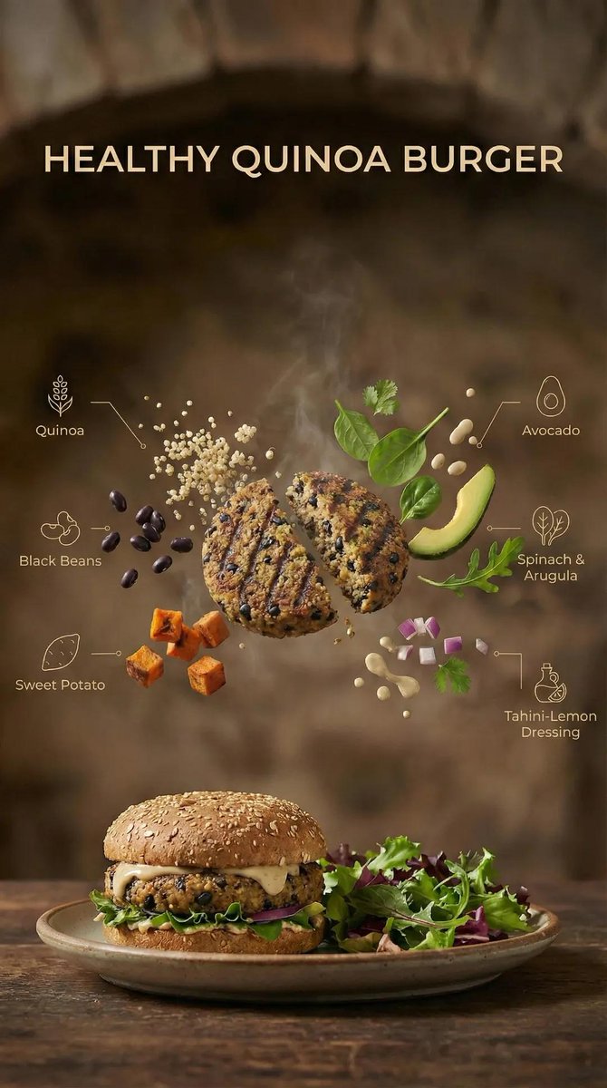 Floating Quinoa Burger Art