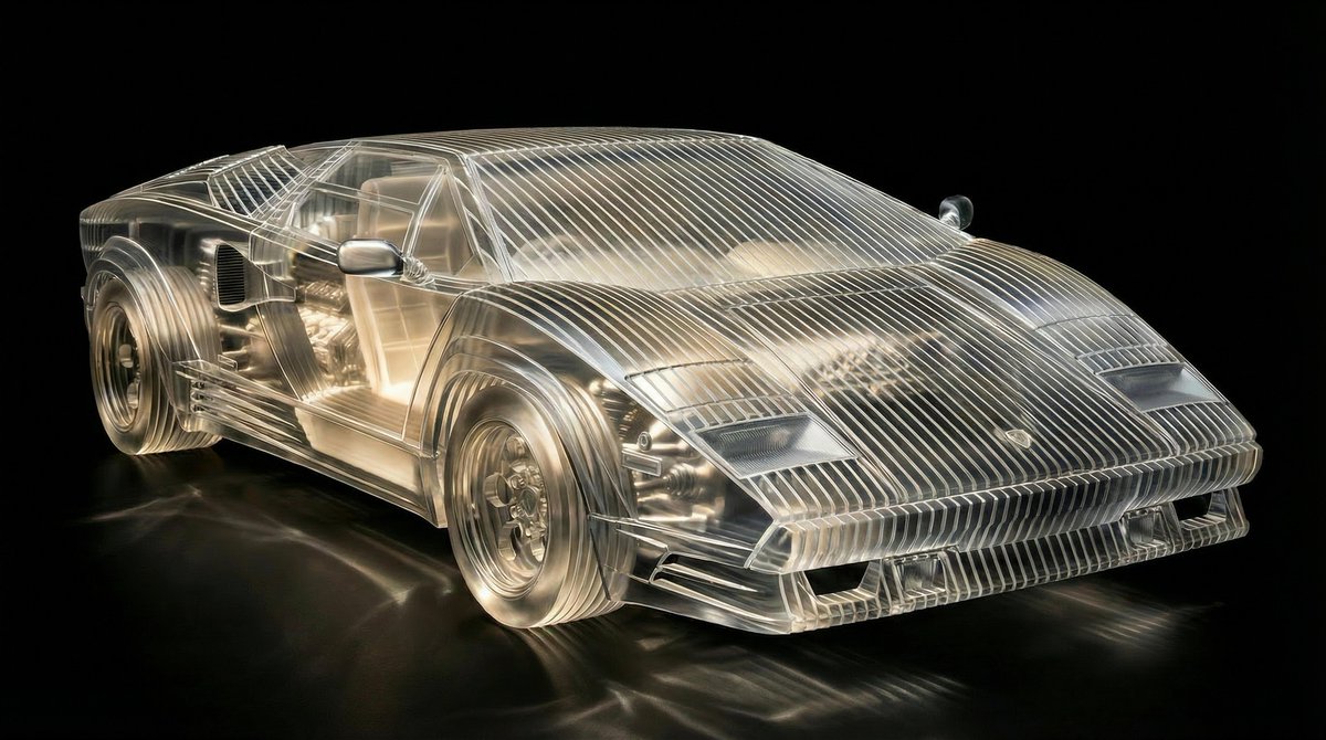 Amber Supercar Slice Sculpture