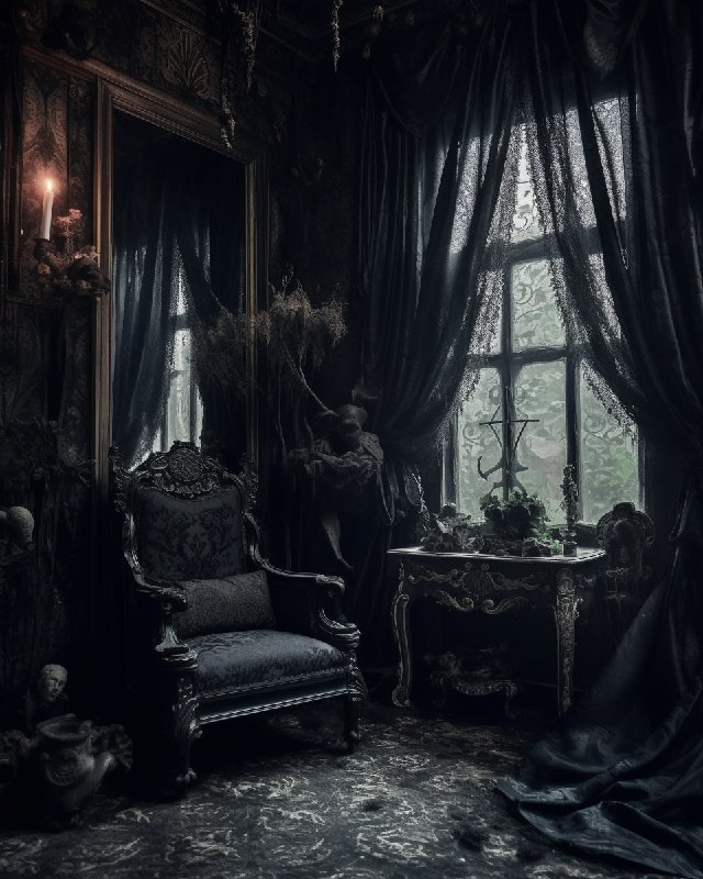 Black Gothic Hygge Interior Surreal Dream Photography