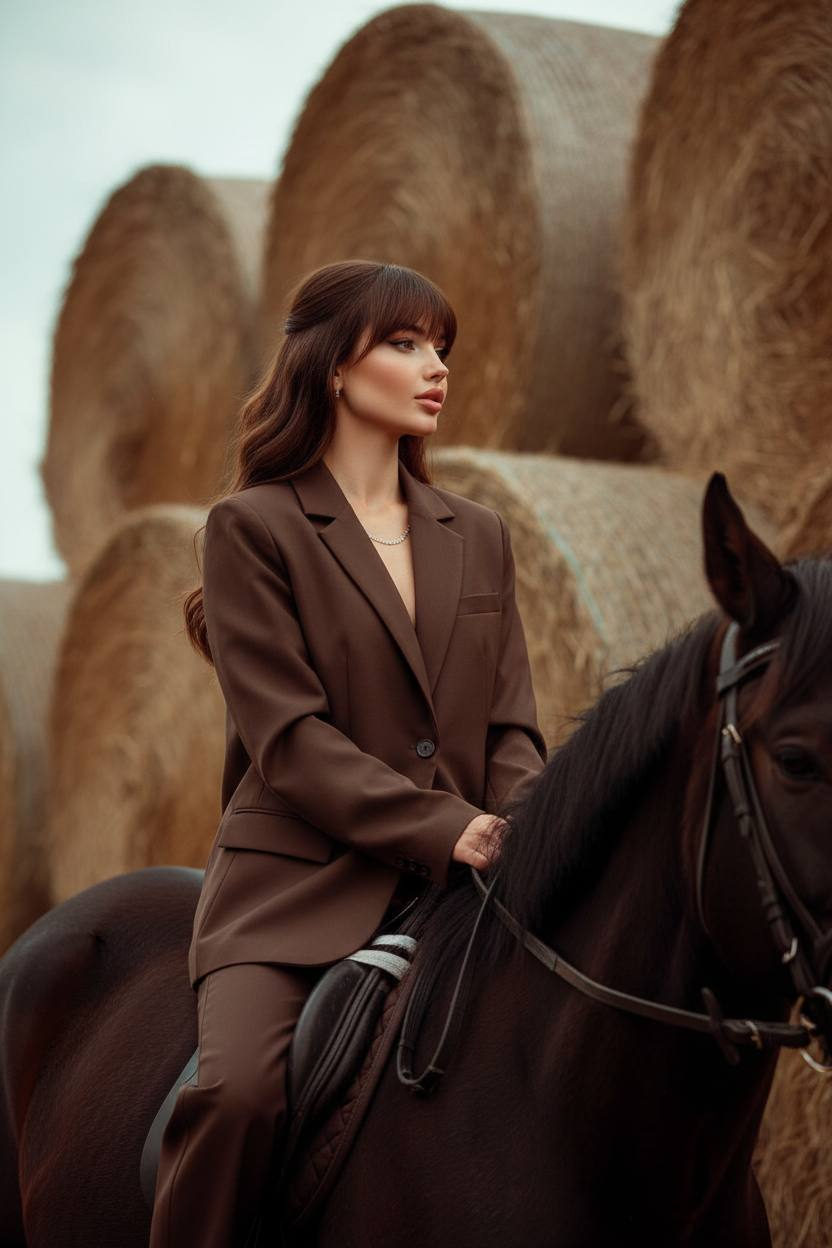 Equestrian Elegance: Autumn Countryside Portrait