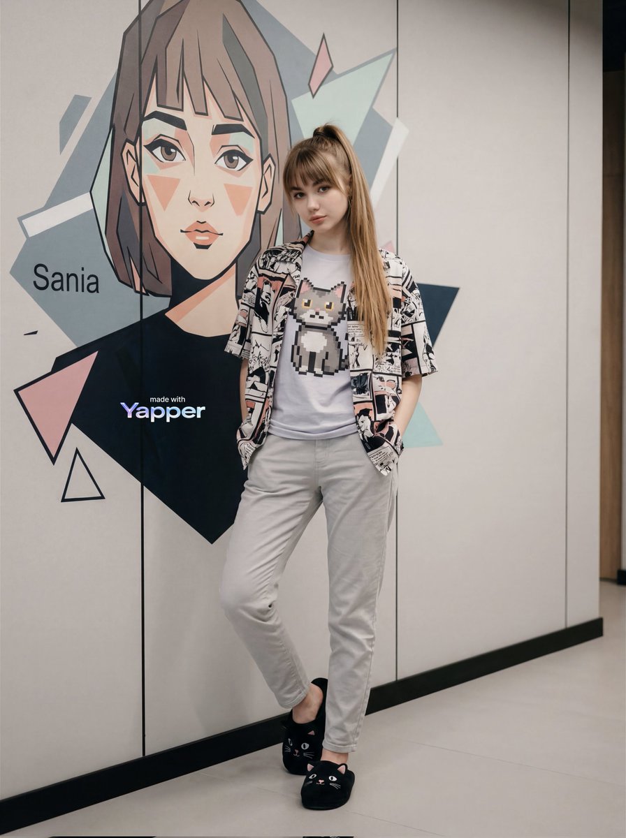 Stylish Girl by Cat Mural