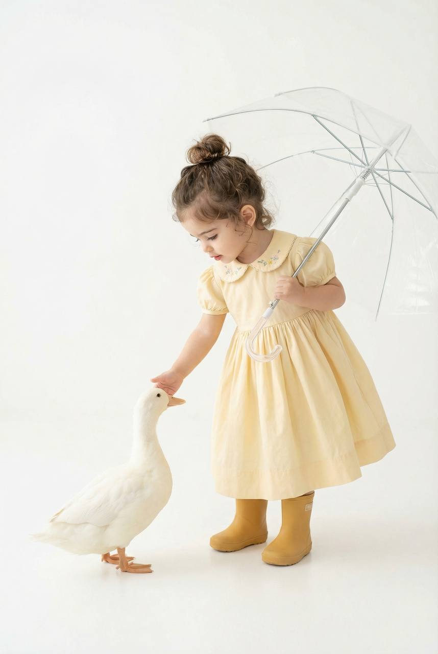 Toddler, Duck & Clear Umbrella