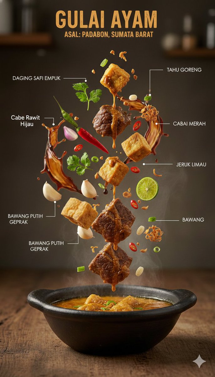 Floating Indonesian Cuisine Infographic