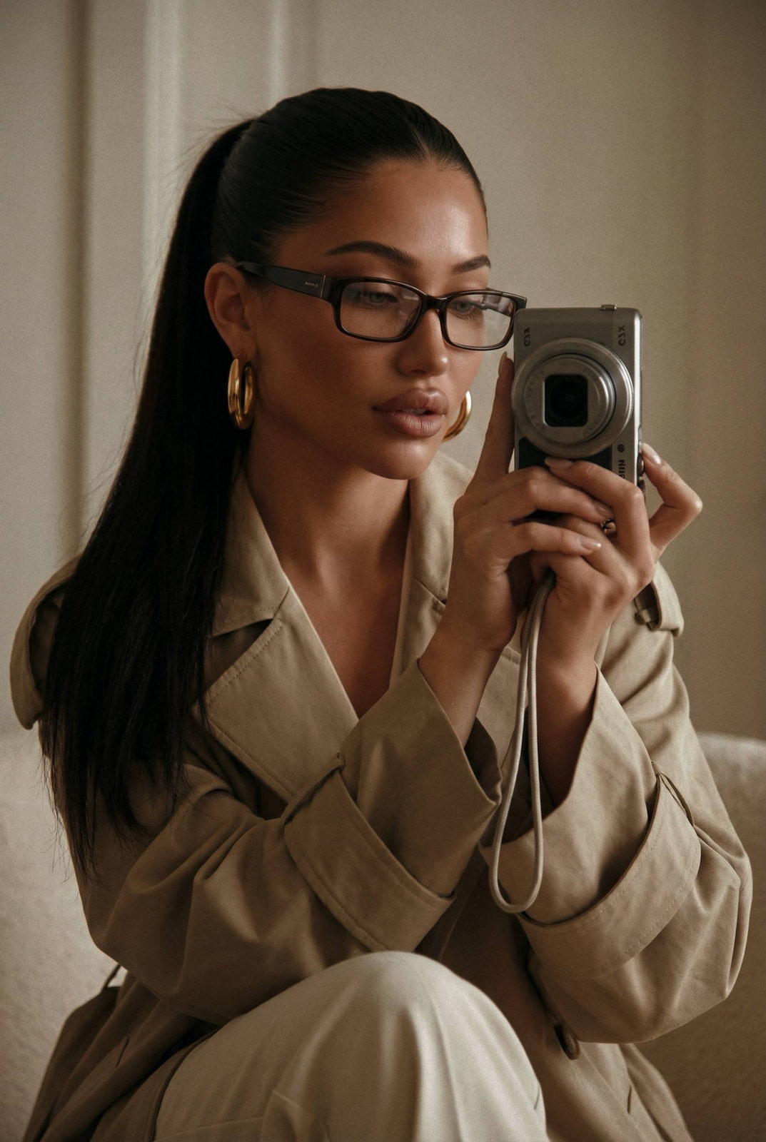 Vintage Camera Girl Portrait