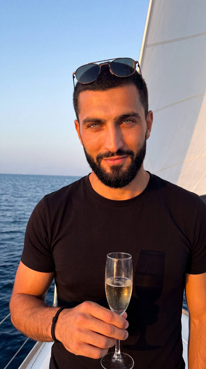 Yacht Vacation Cool Guy Portrait