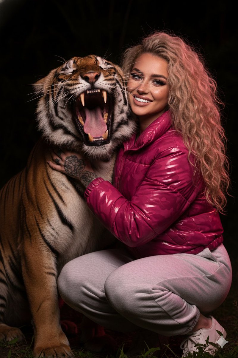 Wild Night Embrace With Tiger