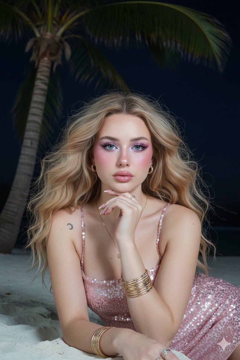 Moonlit Beach Goddess Portrait