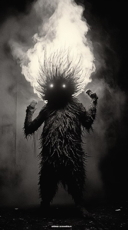 Calcifer Fire Demon Bold Black and White Photography
