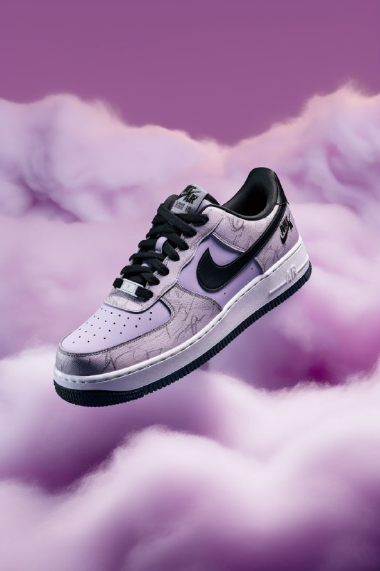 Purple and Black Air Force 1 Nylon Bandana Sneaker Design