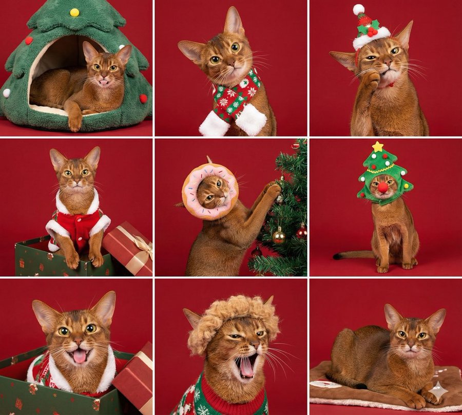 Christmas Pet Nine Grid Outfits