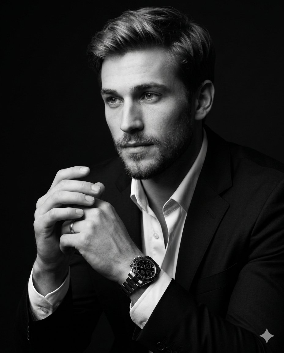 Dramatic B&W Portrait