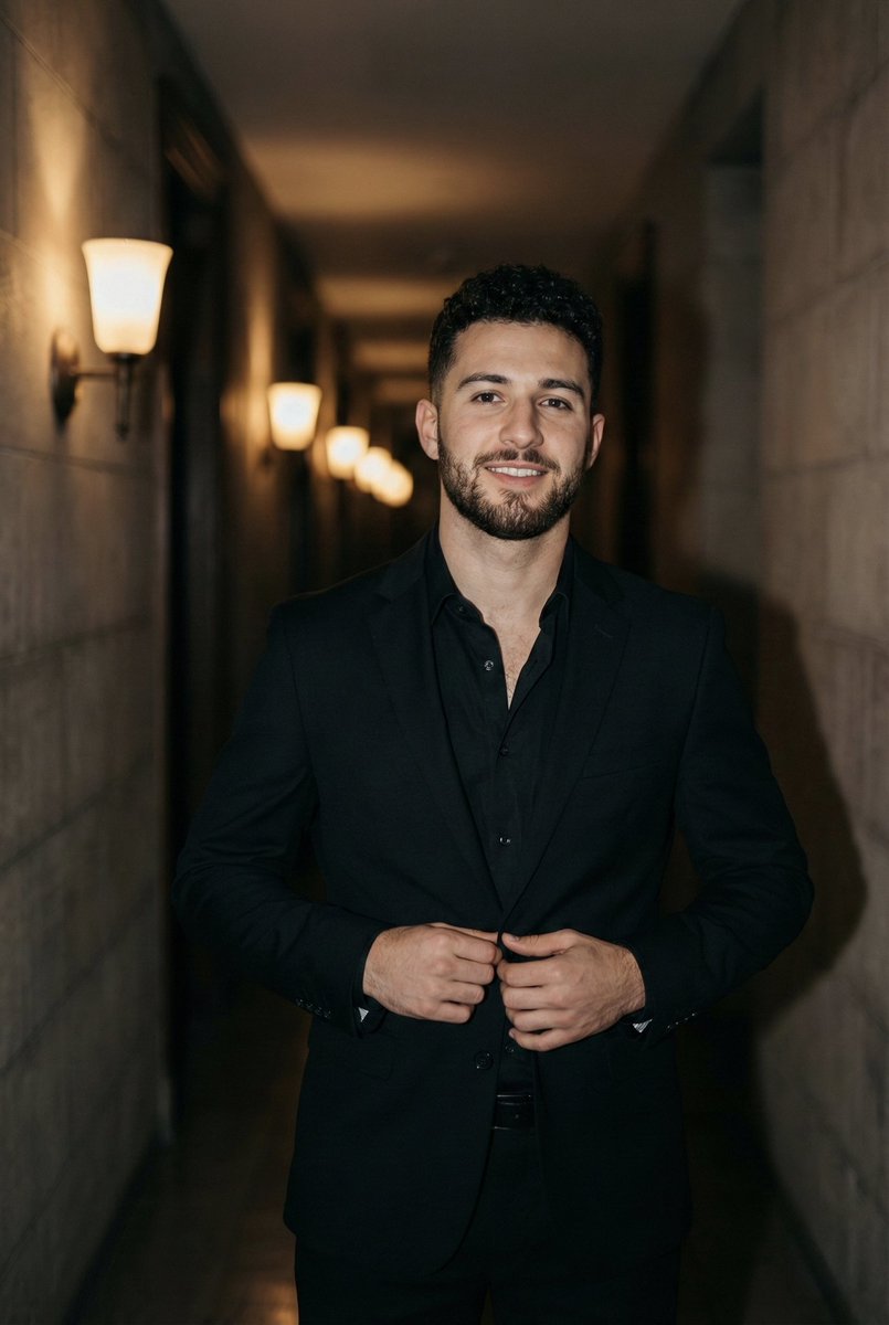 Stylish Man Hallway Portrait