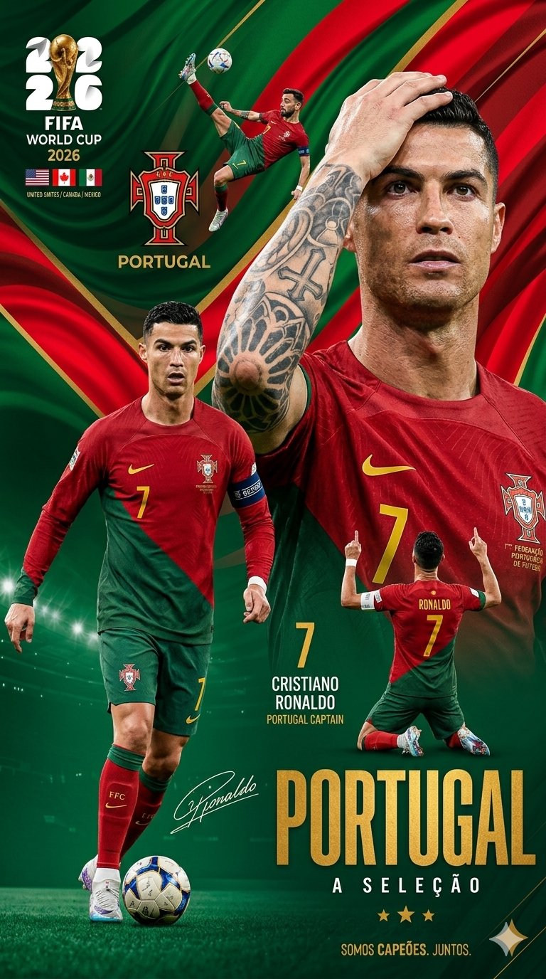 Ronaldo Portugal World Cup Poster