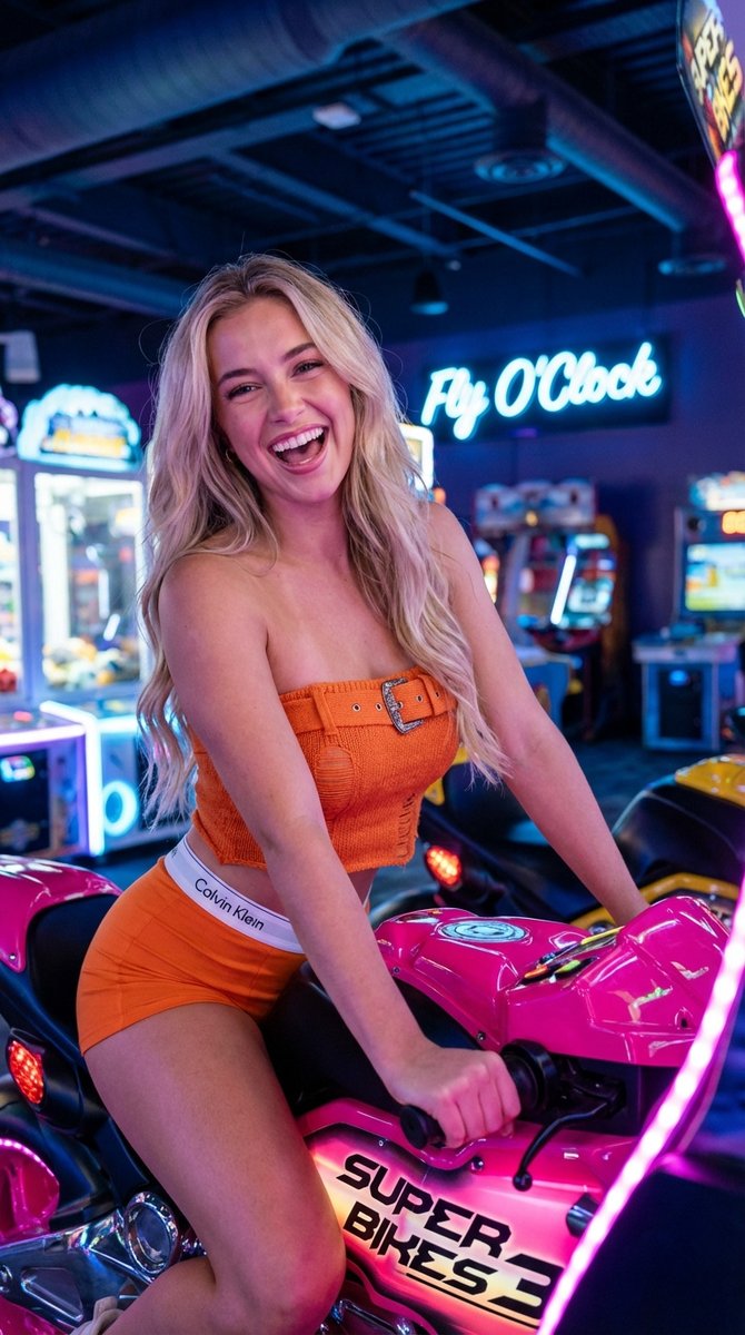 Arcade Girl Neon Pink Vibes
