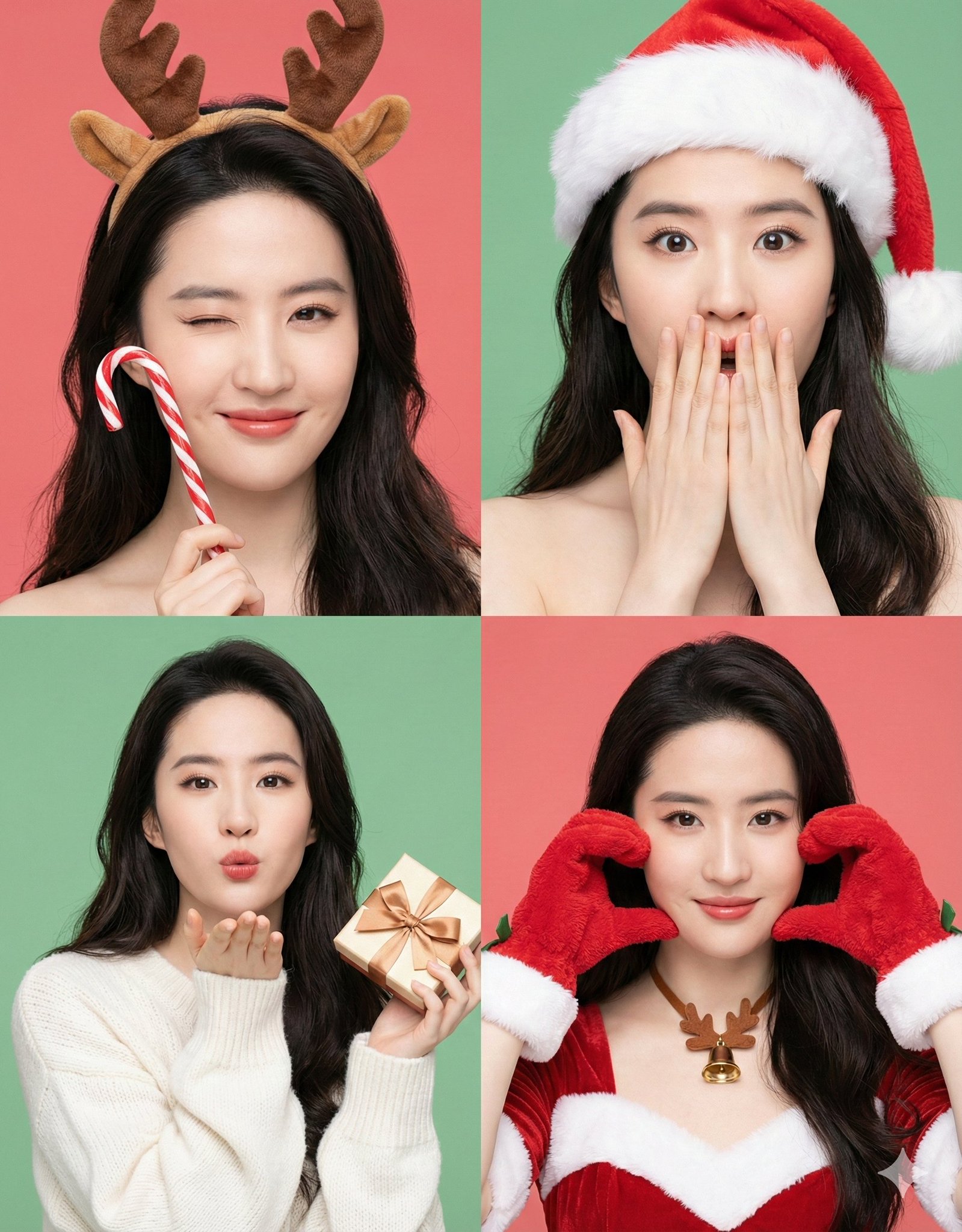 Christmas Girl Photo Booth Collage