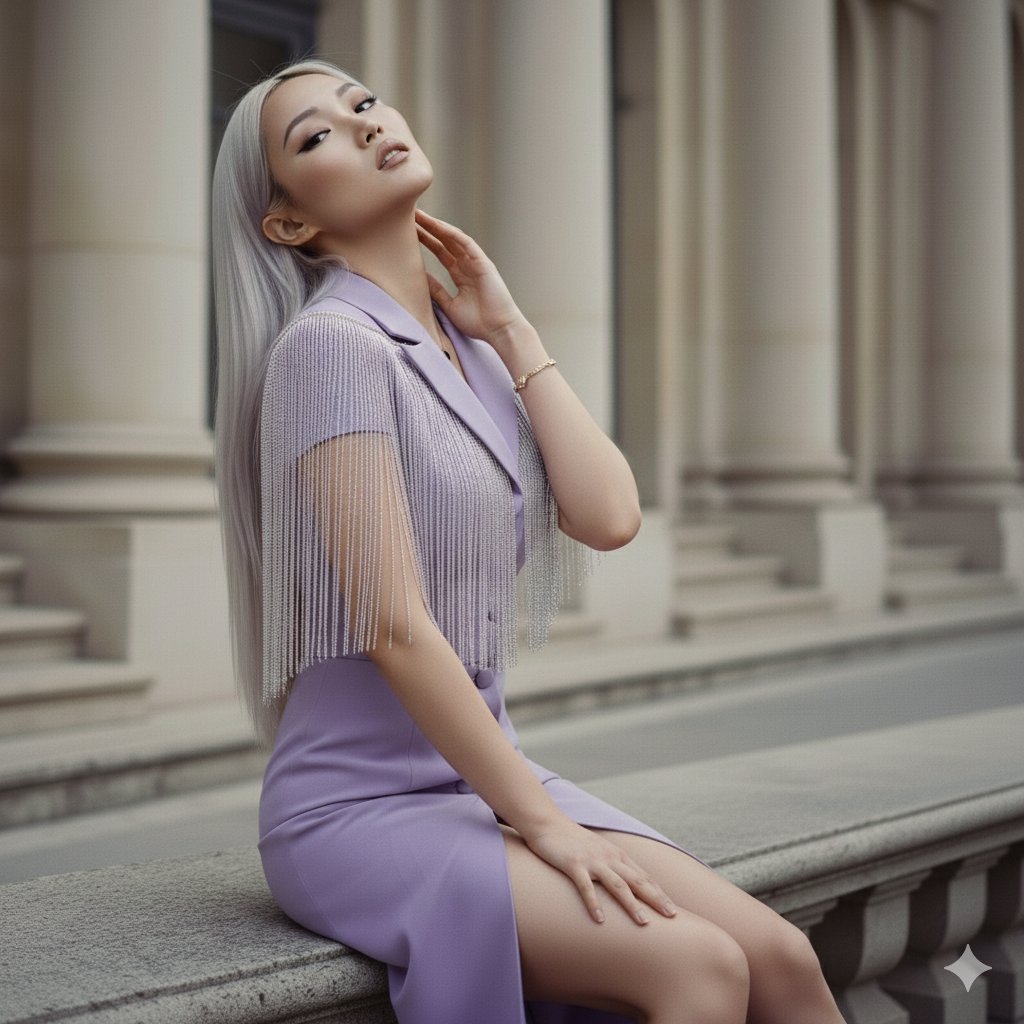 Lavender Couture Fashion Portrait