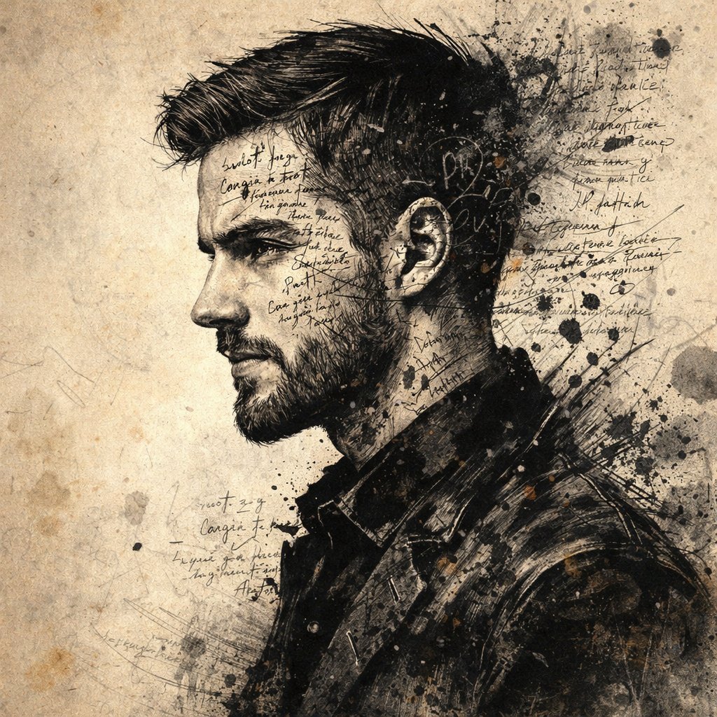 Ink Portrait: Inner Turmoil