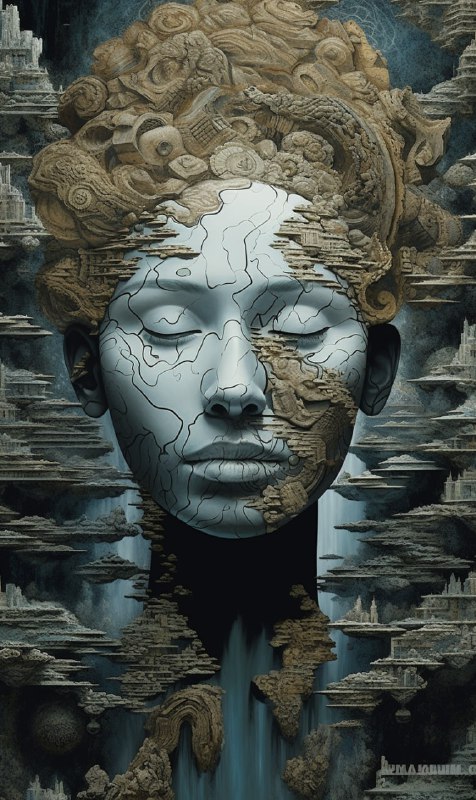 Hundertwasser Moebius Fusion Abstract Fantasy Portrait