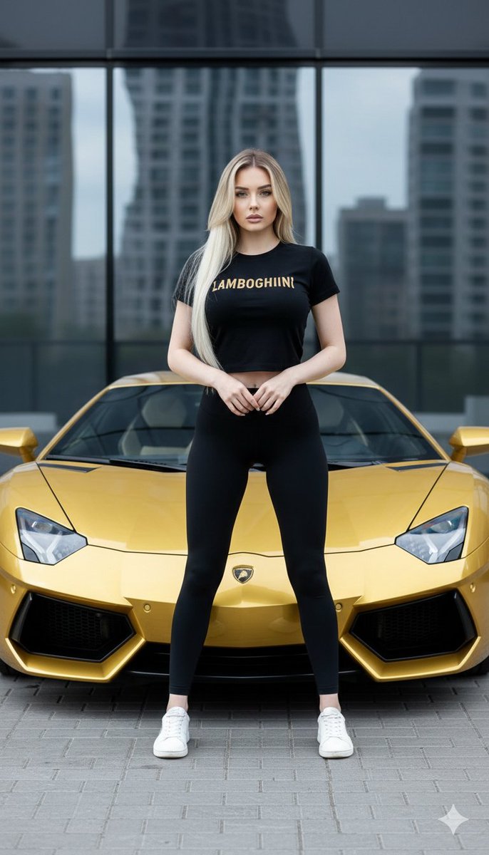 Golden Lamborghini Urban Fashion Model