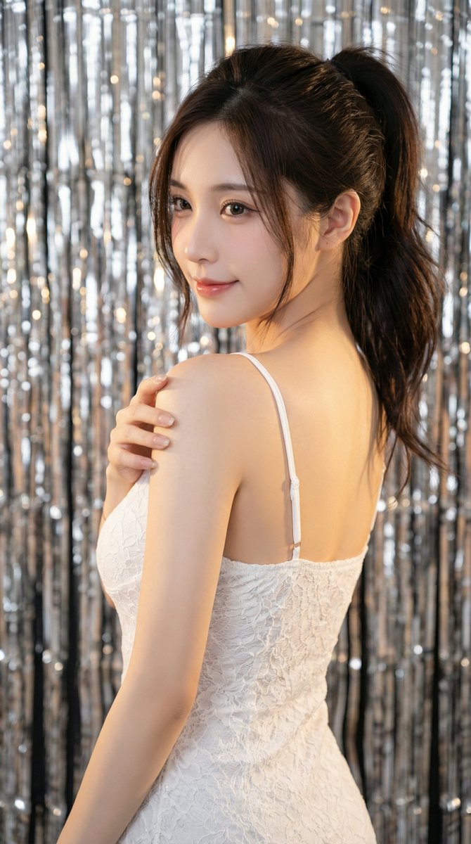 Gentle Gaze at Silver Wall