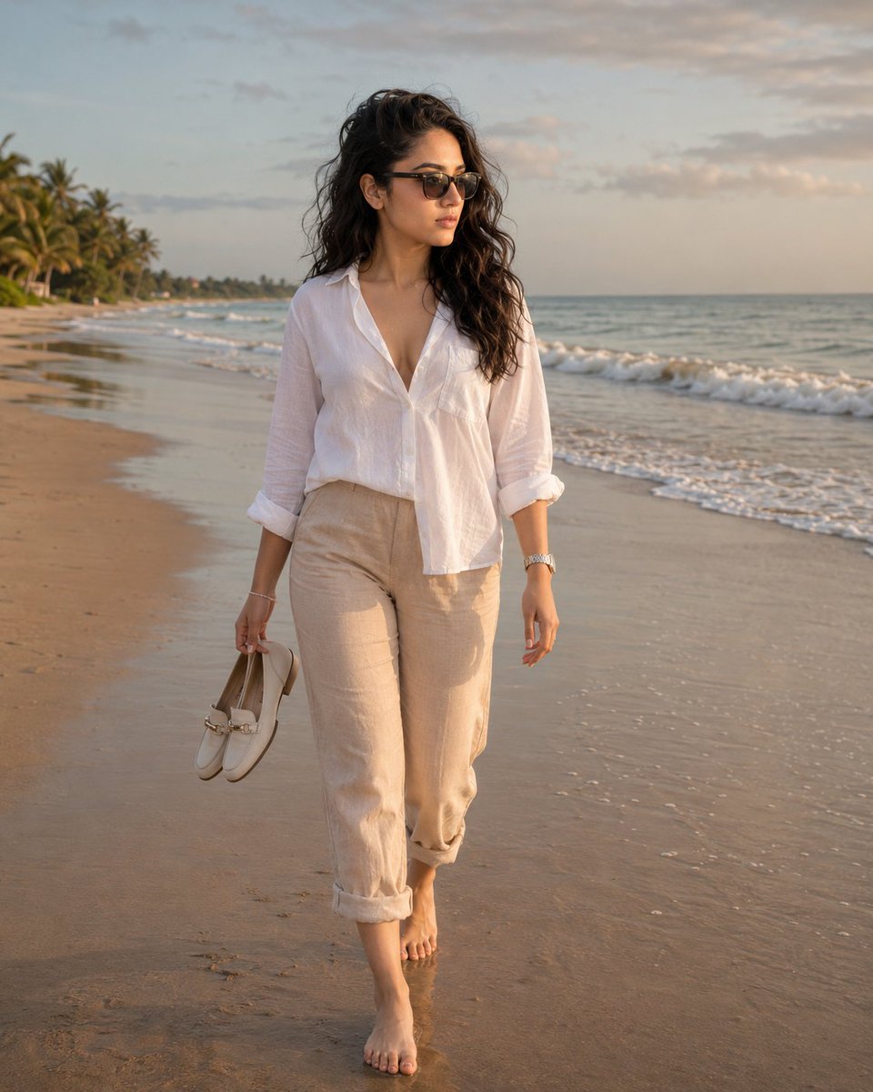 Barefoot Beach Walk Golden Hour
