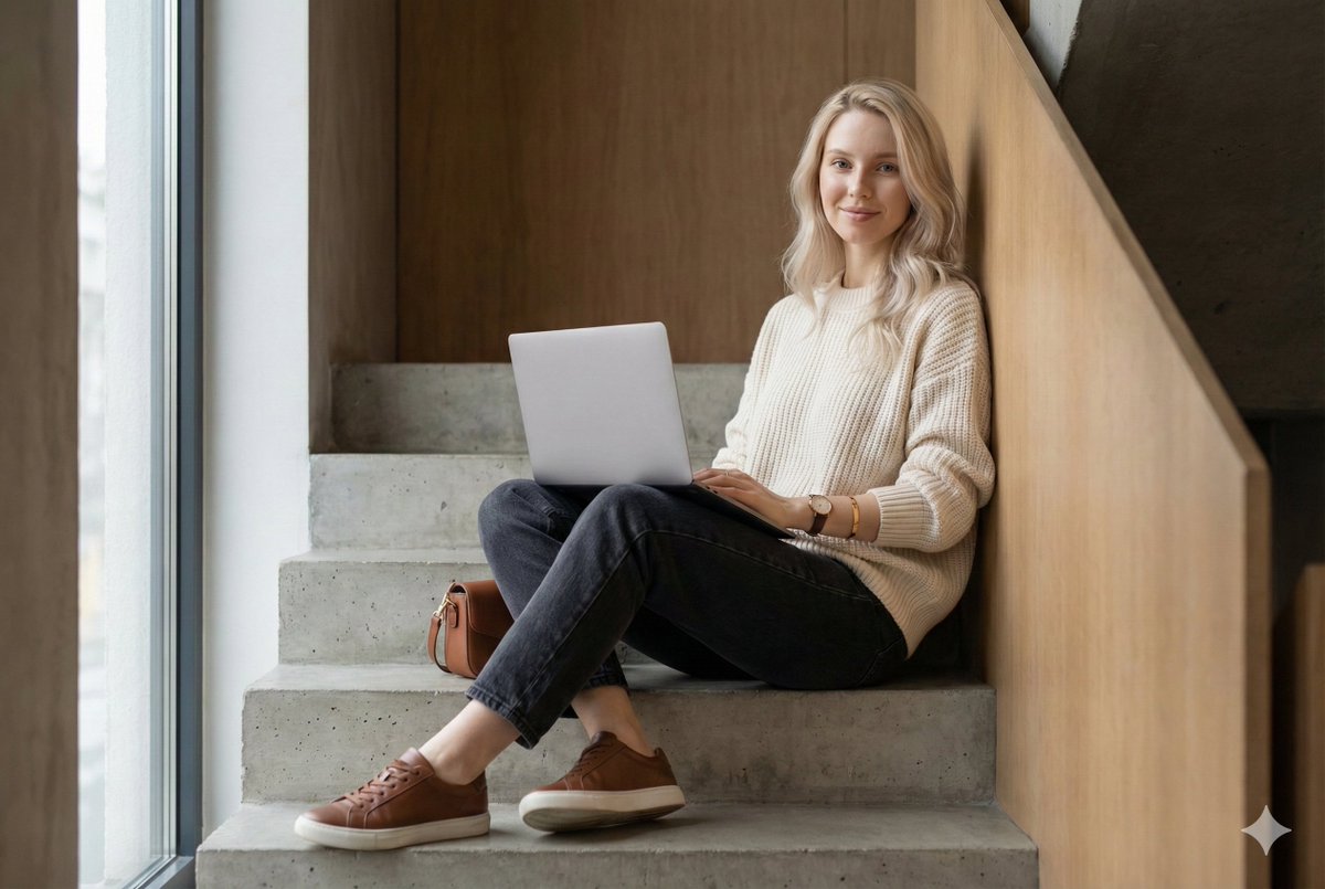 Loft Woman Laptop Moment