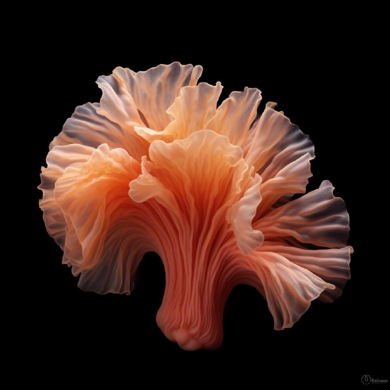 Amorphous Tuber Frill Photorealistic on Black Background
