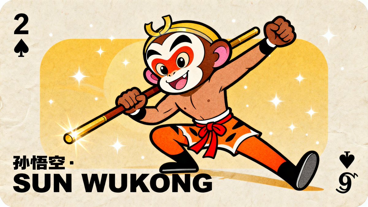 Vintage Sun Wukong Playing Card