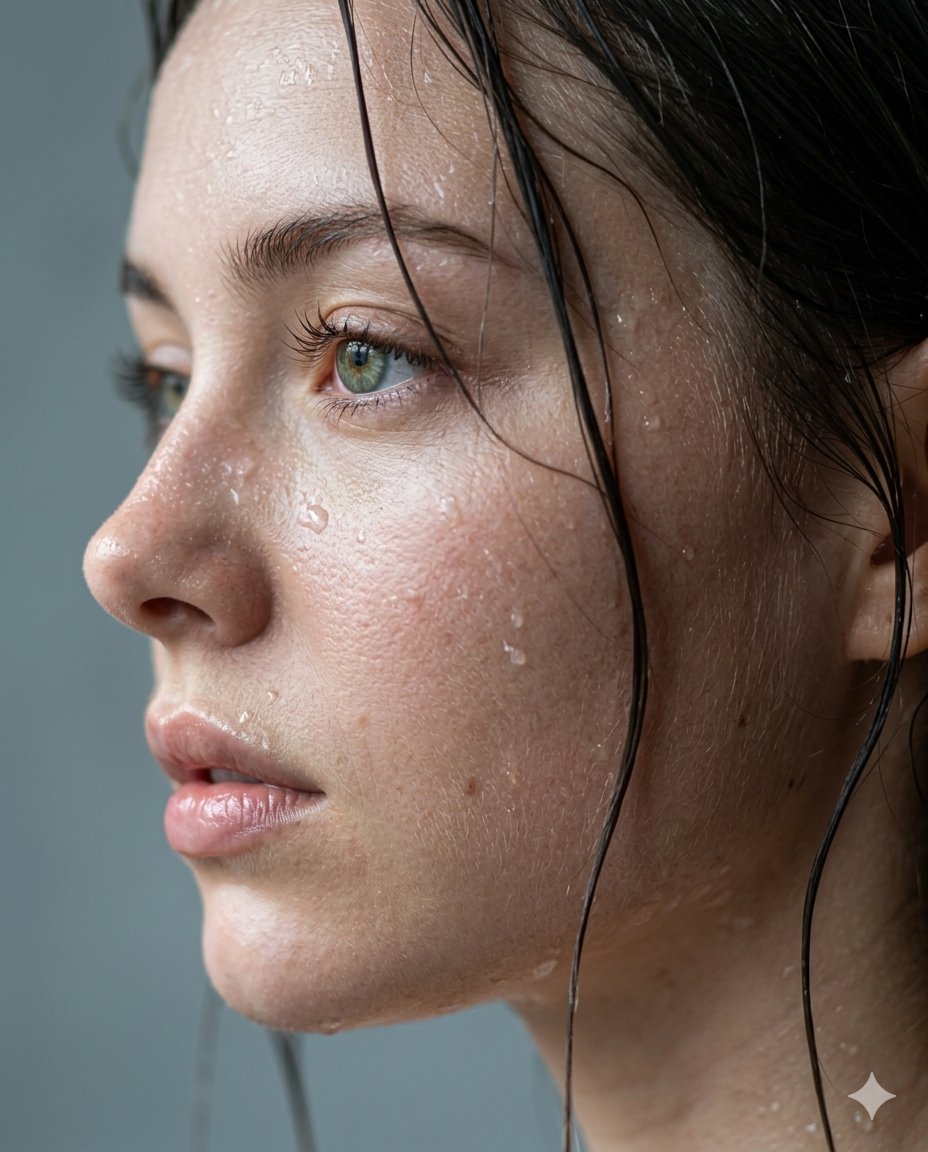 Cinematic Wet Beauty Portrait