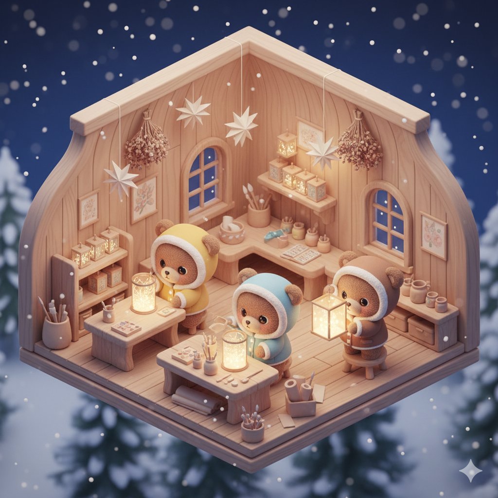 Kawaii Bears Designing Snow Map