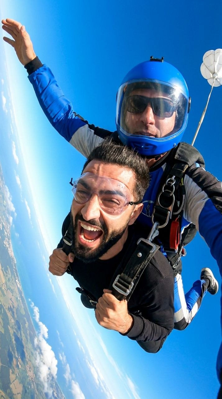 Tandem Skydive Scream Shot