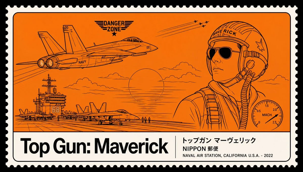 Top Gun Maverick Stamp Poster