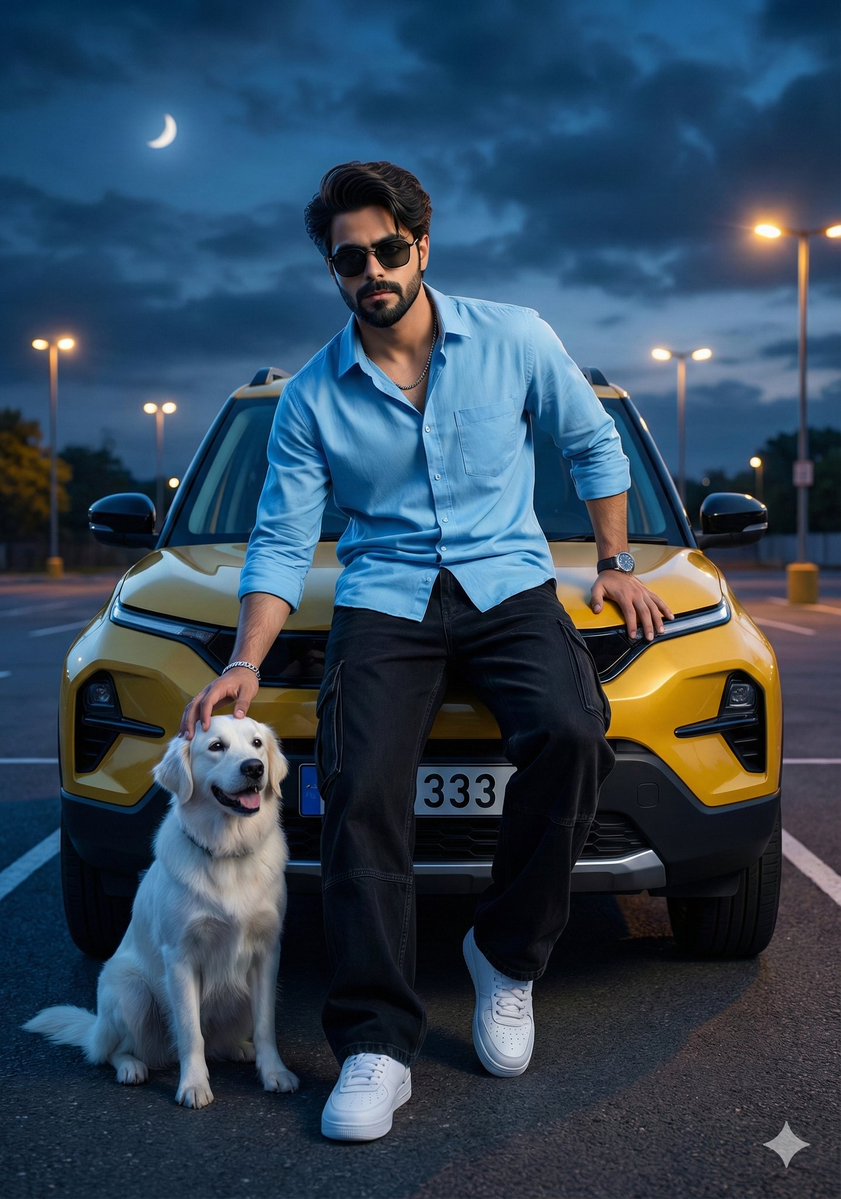 Cinematic Night Luxury SUV Portrait