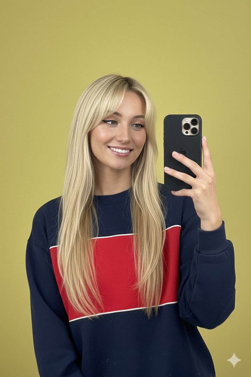 Blonde Girl Mirror Selfie Portrait