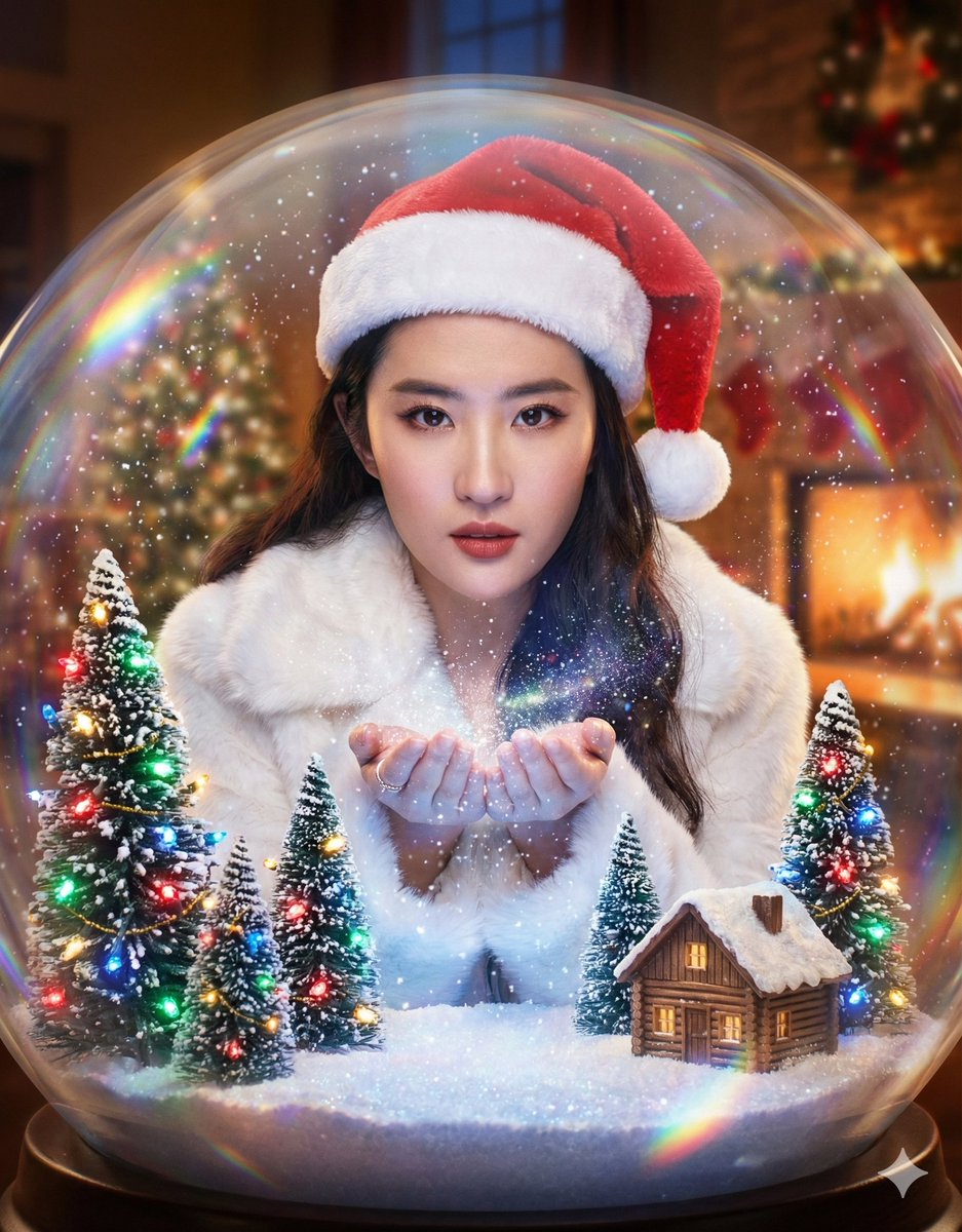Magical Christmas Inside Snow Globe