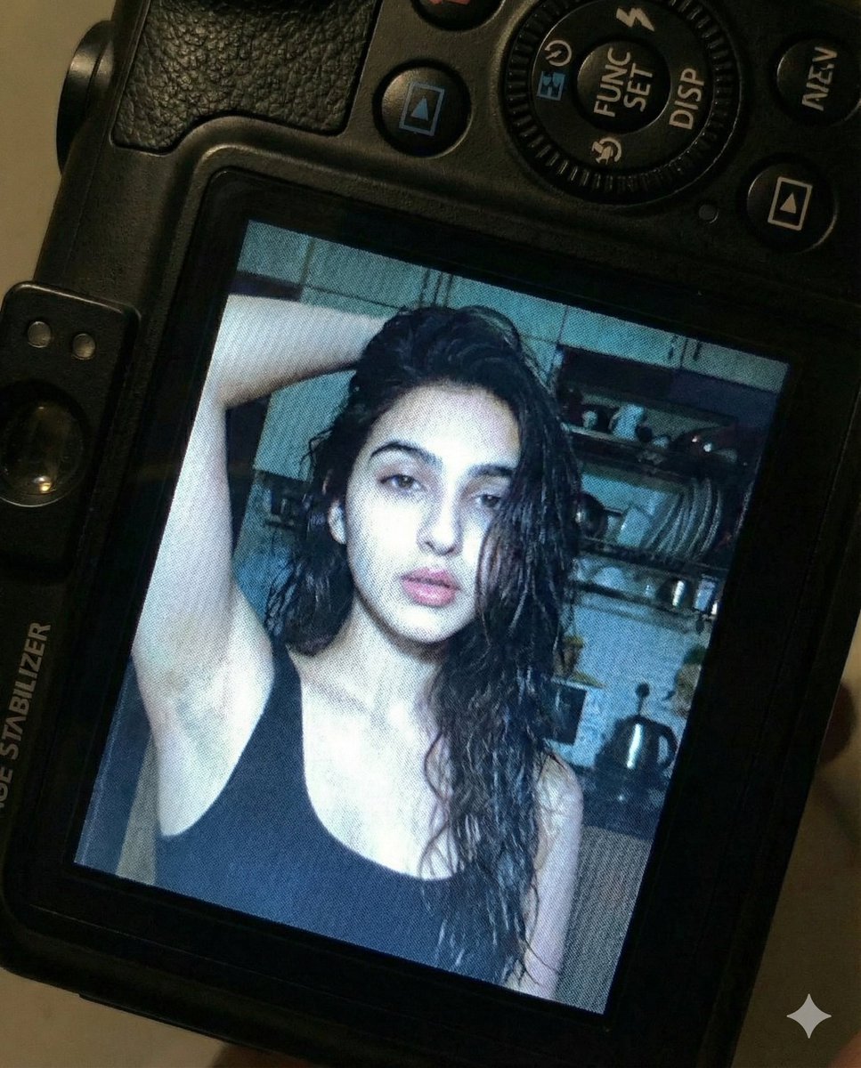 Retro Camera Flash Portrait