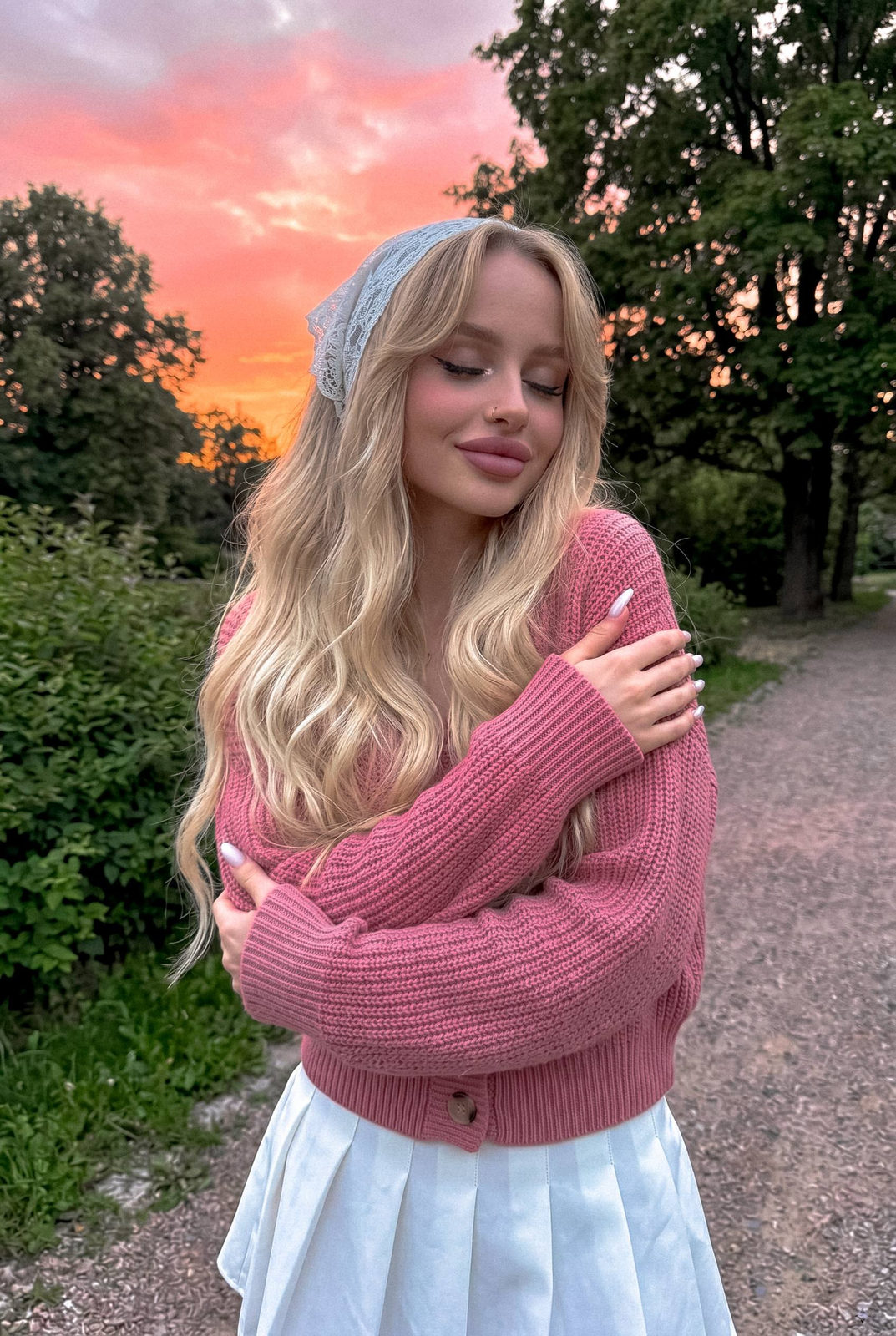 Sunset Lace Portrait Dream
