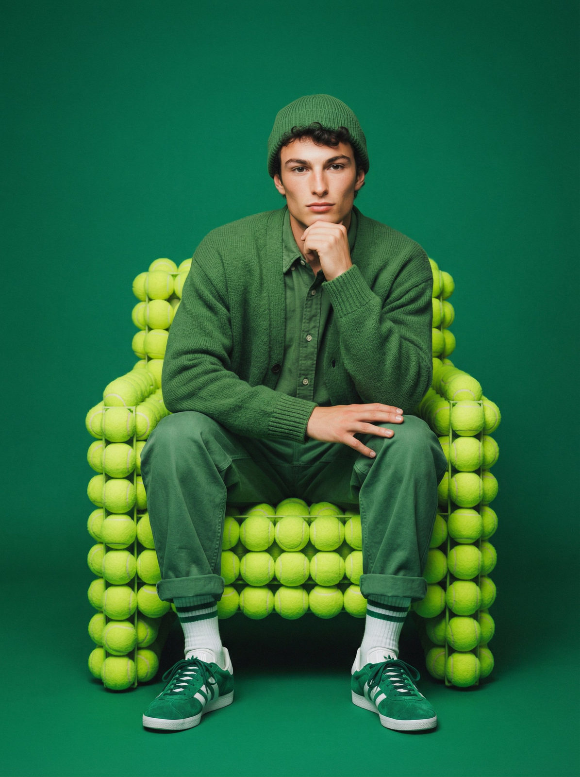 Green Tennis Ball Chair Portrait