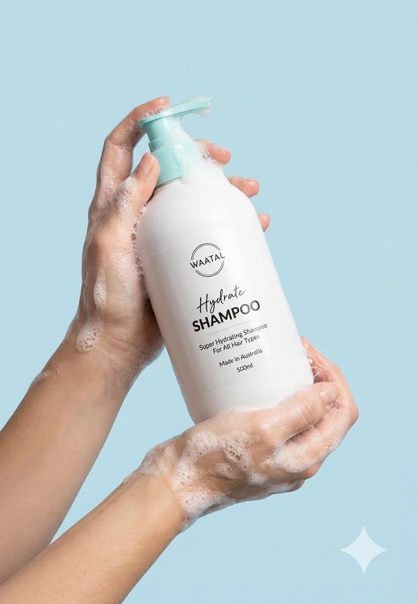 Foamy Shampoo Bottle Close-Up