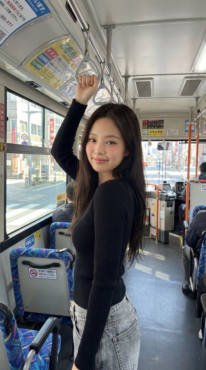 Korean Beauty on Japanese Bus