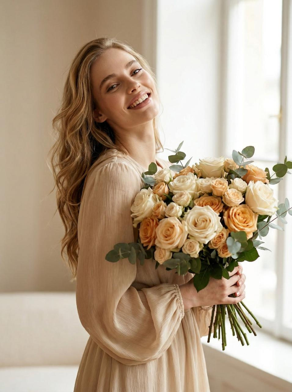 Romantic Natural Light Bridal Portrait